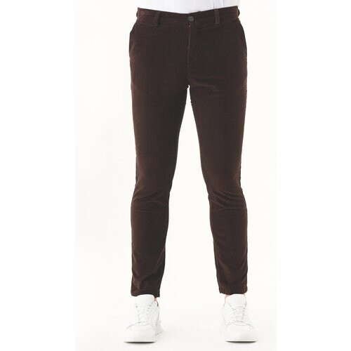 ORGANICATION mannen vegan Corduroy Slim Fit Broek Espresso Tweedehands