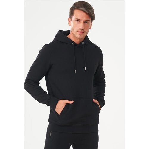 ORGANICATION mannen vegan Hoodie Biologisch Katoen Zwart Tweedehands