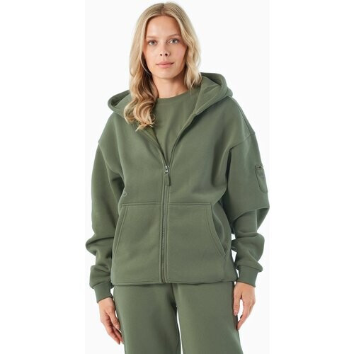 ORGANICATION mannen vegan Hoodie Met Rits Jenna Olijfgroen Tweedehands