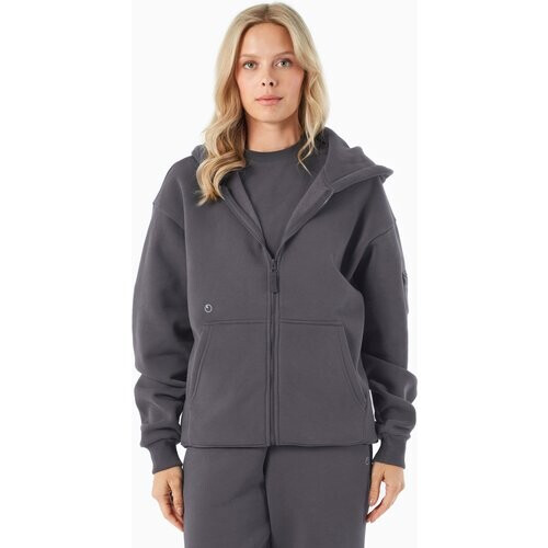 ORGANICATION mannen vegan Hoodie Met Rits Jenna Schaduwgrijs Tweedehands