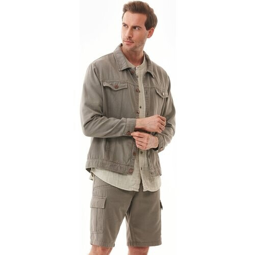ORGANICATION mannen vegan Overhemdjack Smokey Olijfgroen Tweedehands