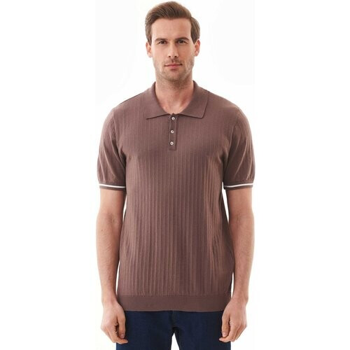 ORGANICATION mannen vegan Poloshirt Gebreid Diep Taupe Tweedehands