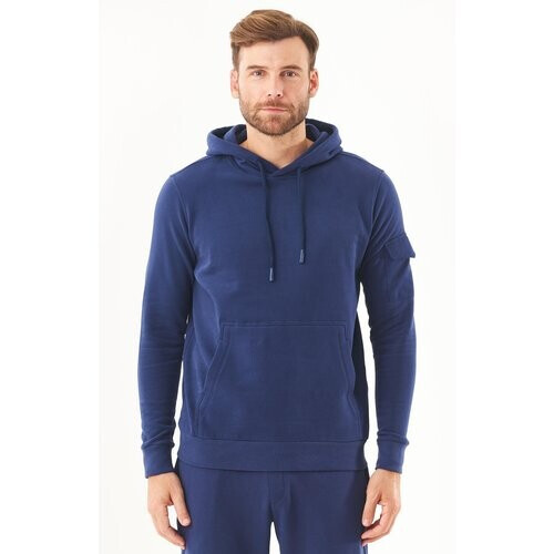 ORGANICATION mannen vegan Soft Touch Sweathoodie Navy Tweedehands