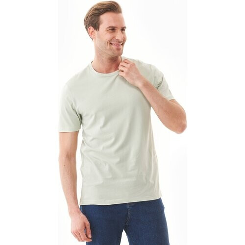 ORGANICATION mannen vegan T-Shirt Licht Wit Mulberry Leaves Groen Tweedehands