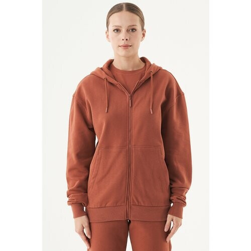 ORGANICATION mannen vegan Unisex Zip-Up Hoodie Junda Cinnamon Tweedehands