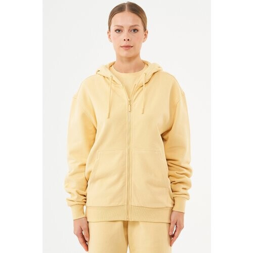 ORGANICATION mannen vegan Unisex Zip-Up Hoodie Junda Soft Yellow Tweedehands