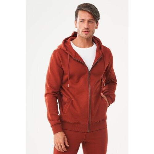 ORGANICATION mannen vegan Zip-Up Hoodie Biologisch Katoen Ginger Tweedehands