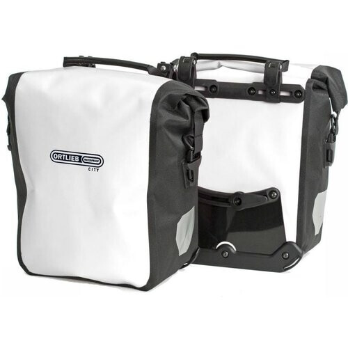 Ortlieb Front Roller City Fietstas (Paar) Wit/Zwart Tweedehands