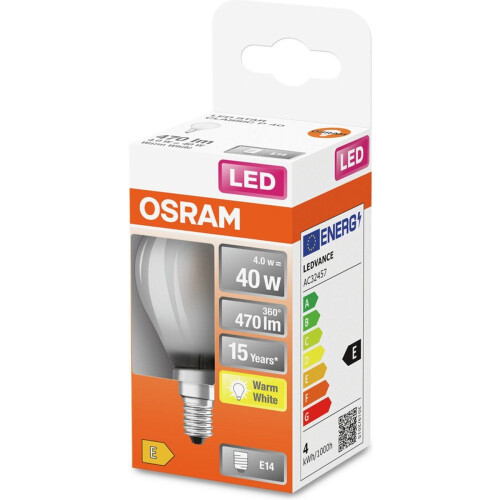 OSRAM LED lamp - Lampvoet: E14 - Warm wit - 27- K - 4 W - mat - LED Retrofit CLASSIC P Tweedehands