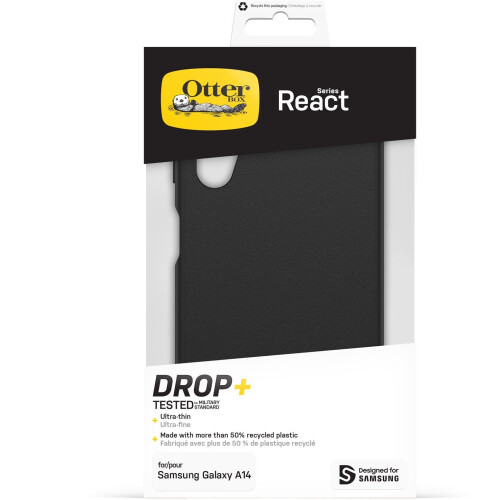 Otterbox Galaxy A14 - React-hoesje - Schokbestendig en valbestendig - Zwart