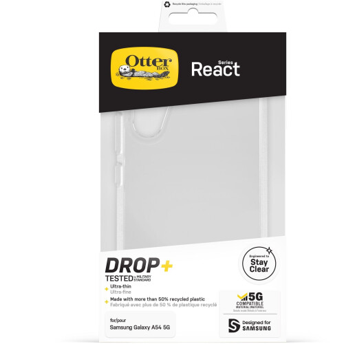 Otterbox Galaxy A54 5G - React-hoesje - Schokbestendig valbestendig getest volgens militaire standaard - Transparant Tweedehands