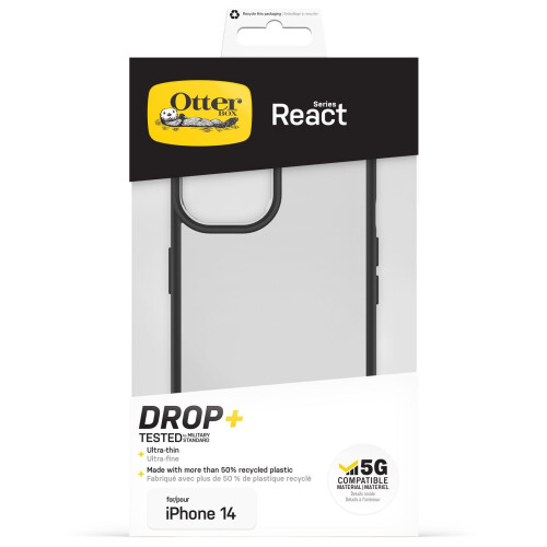Otterbox iPhone 14 - React-hoesje - Schokbestendig valbestendig ultradun - Antimicrobieel (Transparant)