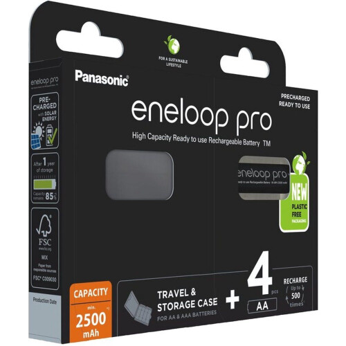 Panasonic Eneloop Pro - AA Oplaadbare Batterijen 2500mAh - Blister van 4 (4 stuks)