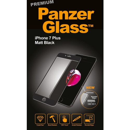 PanzerGlass - Apple iPhone 7 Plus - Screenprotector - Matzwart