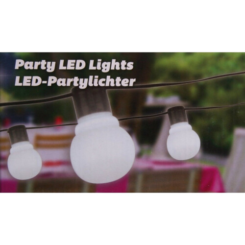 Party Lighting - Lichtslinger - 20 LED-bolletjes 4,5 cm - Wit - 11 Meter