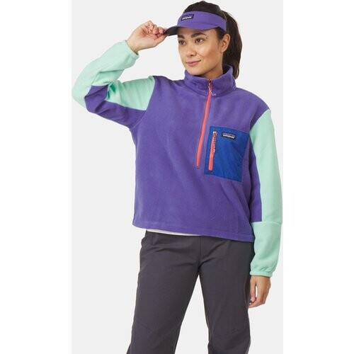 Patagonia Microdini 1/2 Zip Pullover Paars/Lichtgroen Tweedehands