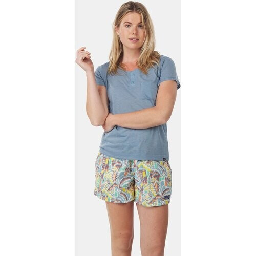 Patagonia Shirt SS W'S Cap Cool Trail Bike Henley Lichtblauw Tweedehands