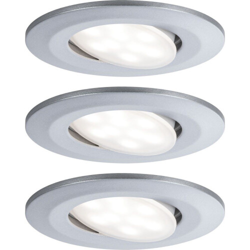 Paulmann Calla - LED-inbouwlamp - 3x6W zwenkbaar IP65 4000K Chroom mat (set van 3) Tweedehands