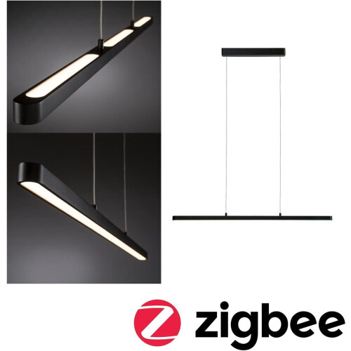 Paulmann Lento - LED-hanglamp Smart Home Zigbee 3.0 - Dimbaar 2100lm 41,5W Zwart mat