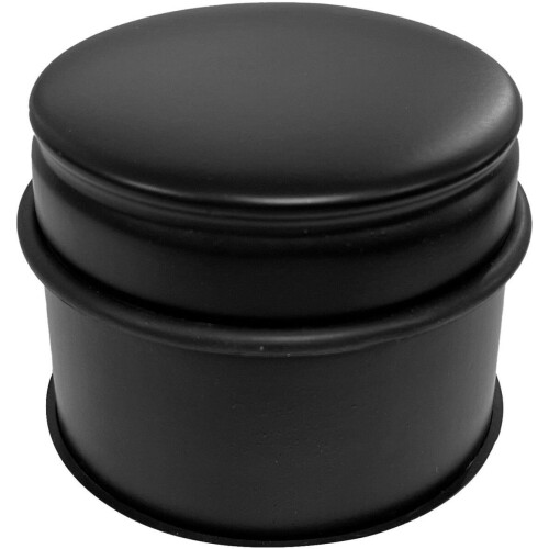 Perel - Roestvrijstalen deurstopper - Antislip rubberen onderkant 75 mm hoog 90 mm diameter zwart