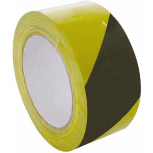 Perel Signalisatietape - Markeringstape - Zelfklevend zwart/geel 5 cm x 33 m Tweedehands