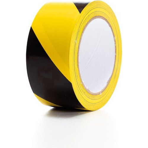 Perel - Slijtvaste markeringstape - 5 cm x 33 m - Zwart/geel Tweedehands