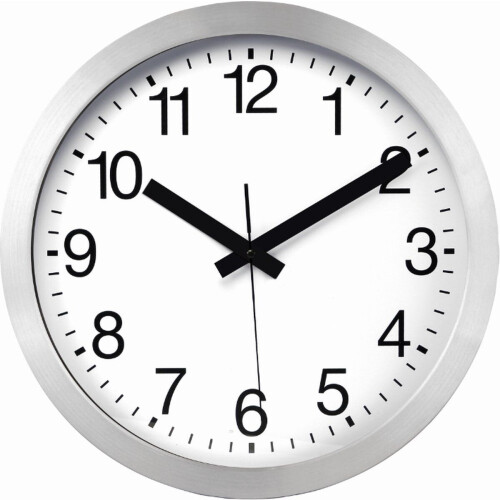 Perel Wandklok - Analoog - Radiogestuurd DCF - Zilver 30 cm