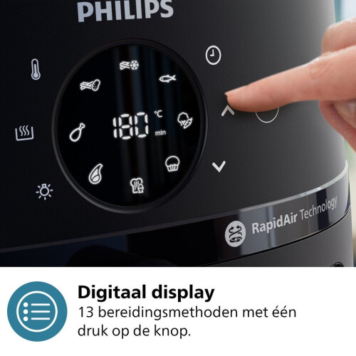 Philips 2000 Series NA230/00 - Airfryer - RapidAir - 6.2L - Tot 5 Personen - Zwart