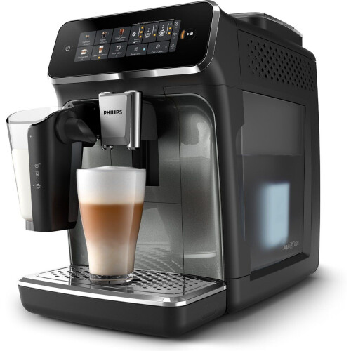 Philips 3300 Series LatteGo EP3349/70 - Espressomachine - 5 Soorten Koffie + Heet Water - Black Panthera + AquaClean Filter