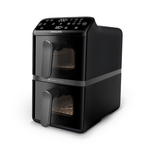 Philips 4000 Series NA460/00 - Dual-Stacked Dubbele Airfryer - 10 L - Tot 6 Personen - Bespaart 45% Ruimte