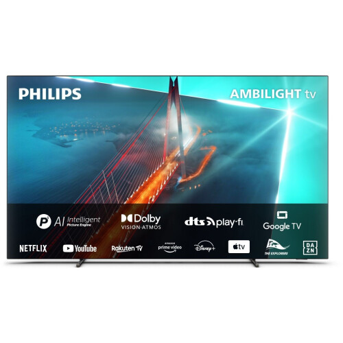 Philips 55OLED708/12 - OLED TV - 4K Ambilight Dolby Atmos - Zwart (2023) Tweedehands