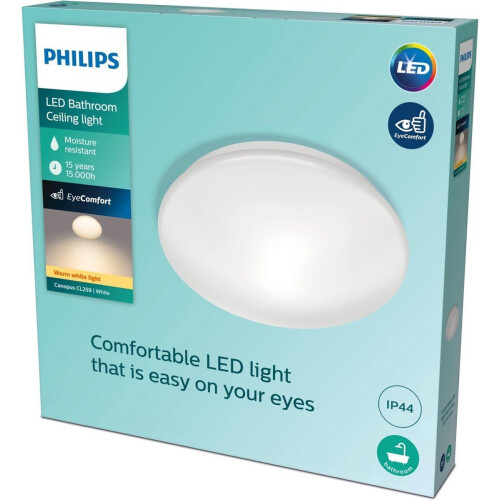 Philips Canopus - Badkamer plafondlamp - LED - 39 cm - Chroom