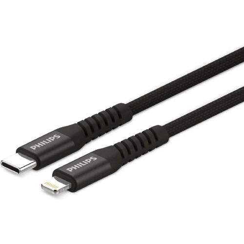 Philips DLC5204L/00 - USB-C naar Lightning Kabel - 1,2 Meter - Zwart Tweedehands