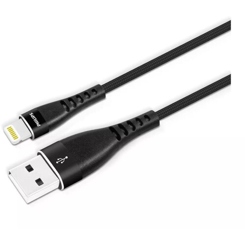 Philips DLC5204V/00 - Oplader USB - Lightning - 120 cm - Zwart