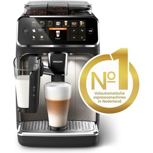 Philips Ep5447/90 – 5400 Serie – Volautomatische Espressomachine – Lattego Melksysteem – Zilver-zwart | Tweedehands (Refurbished) Tweedehands