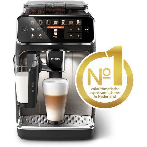 Philips Ep5447/90 – 5400 Serie – Volautomatische Espressomachine – Lattego Melksysteem – Zilver-zwart | Tweedehands (Refurbished)