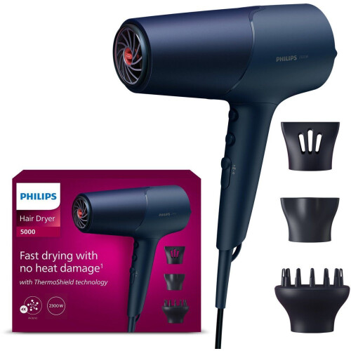 Philips Föhn Series 5000 BHD510/20 - Föhn met diffuser - 2300 W - Blauw/Metallic Tweedehands
