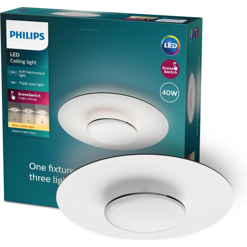 Philips Garnet - Plafondlamp - SceneSwitch LED - Zwart Tweedehands