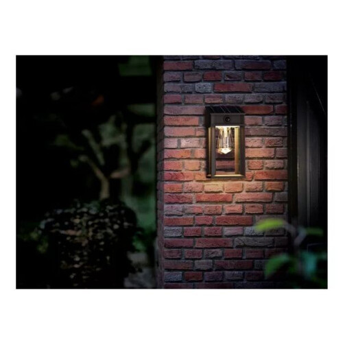 Philips Geri - Wandlamp - UltraEfficient LED - Bewegingssensor - Zonne-energie - Warmwit licht 2700K - Zwart Tweedehands