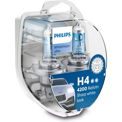 Philips H4 - WhiteVision - Wit xenoneffect - (2 stuks)