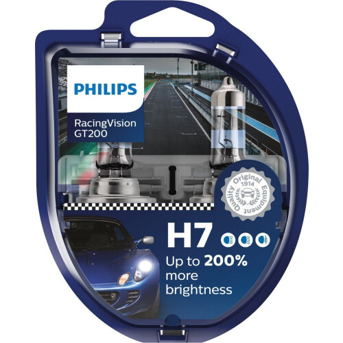 Philips H7 - Reservelampen - Racing Vision GT200 - 12V 55W (2 stuks) Tweedehands