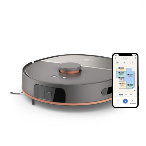 Philips HomeRun 5000-serie - Robotstofzuiger XU5000/10 - 10.000 Pa Zuigkracht - Dubbele Dweilen - Grijs Tweedehands