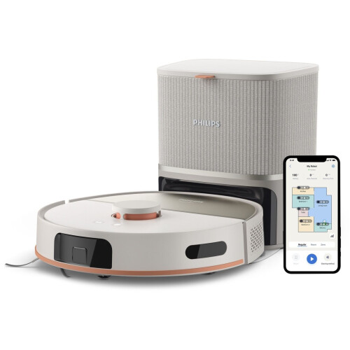 Philips HomeRun 5000-serie XU5100/20 - Zuig- en Dweilrobot - 10.000 Pa zuigkracht - Slimme navigatie Tweedehands