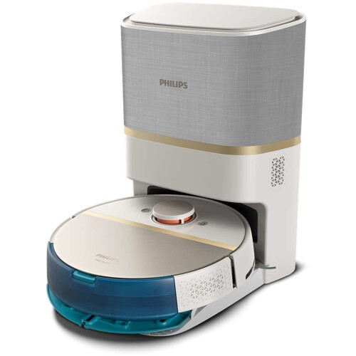 Philips HomeRun 7000 Series Aqua - Robotstofzuiger met Dweilfunctie - Ultrasterke zuigkracht 5000 Pa - Deep Black&Gold