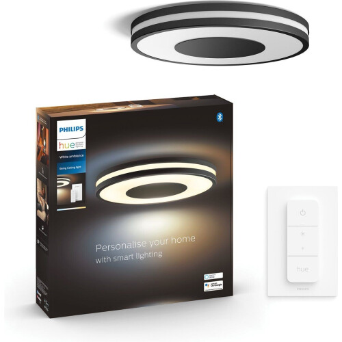 Philips Hue Being - Plafondlamp - Warm tot koelwit licht - Zwart - Bluetooth - Incl. 1 dimmer switch