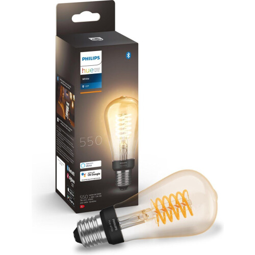 Philips Hue Filament White ST64 E27 - Slimme LED-lamp - Vintage ontwerp - Warmwit licht Tweedehands