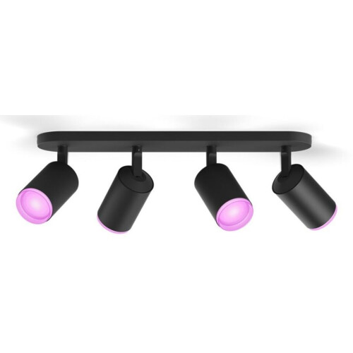Philips Hue Fugato - Opbouwspot - 4x GU10 LED - 16 miljoen kleuren - Zwart