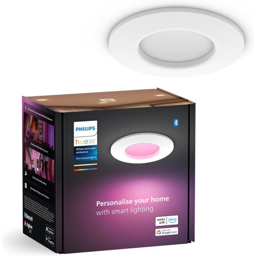 Philips Hue Inbouwspot - LED Multi-color - Bluetooth Zigbee - Wit