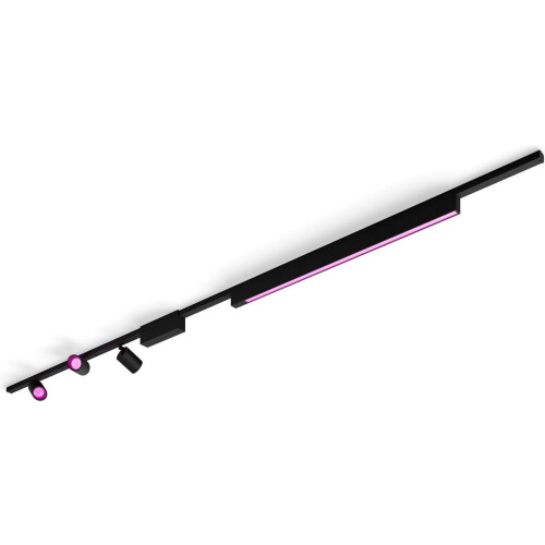 Philips Hue Perifo - Plafondlamp - 3 spots 1 lichtbalk - Zwart