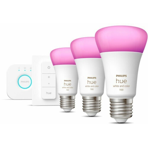 Philips Hue Starterkit E27 - Smart verlichting - 3 lampen 1100 lumen - Multi-color